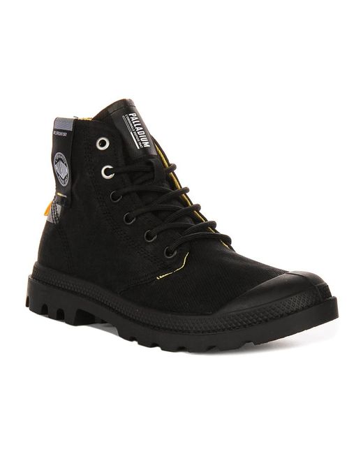 Palladium Black Lace-Up Boots for men