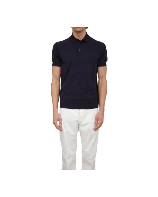 Paolo Pecora Blaues Poloshirt in Blue für Herren