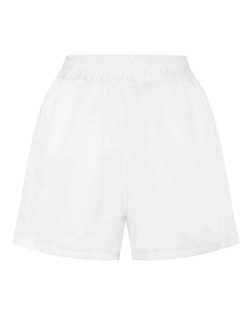 Philipp Plein Fitness ,Wit ,Satijn Jogging Shorts Basic in het White