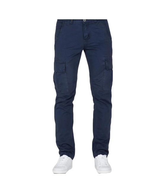 Alpha Industries Blue Slim-Fit Trousers for men