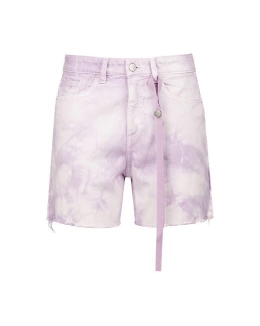 ICON DENIM Pink Multicolor denim shorts mit funktionellen taschen