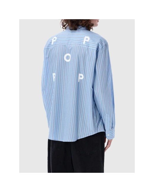 Pop Trading Co. Gestreiftes Langarmshirt in Blue für Herren
