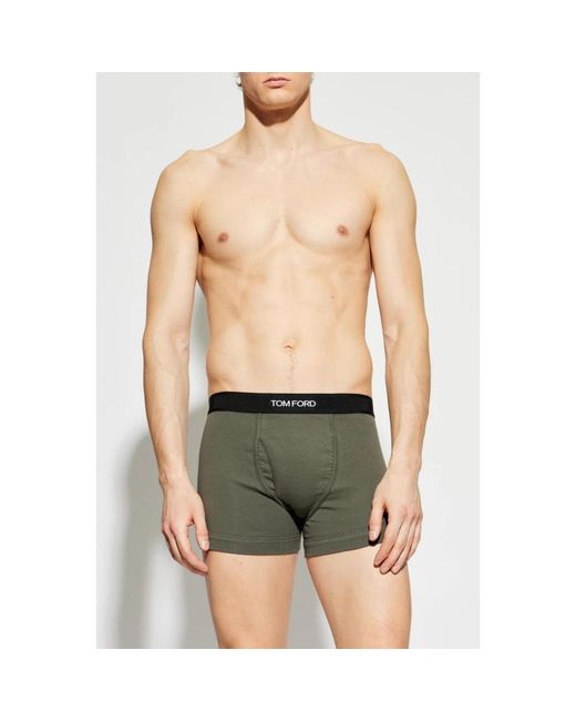 Tom Ford Ondergoed ,Veelkleurig ,Katoen Cotton Boxer Briefs Twee-Pack in het Green voor heren