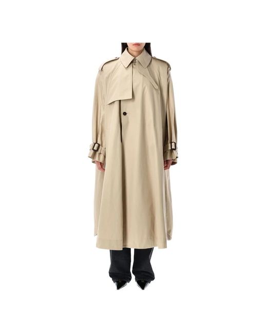 Saint Laurent Single-Breasted Coats in het Natural