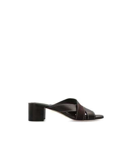 Tod's Black Heeled Mules