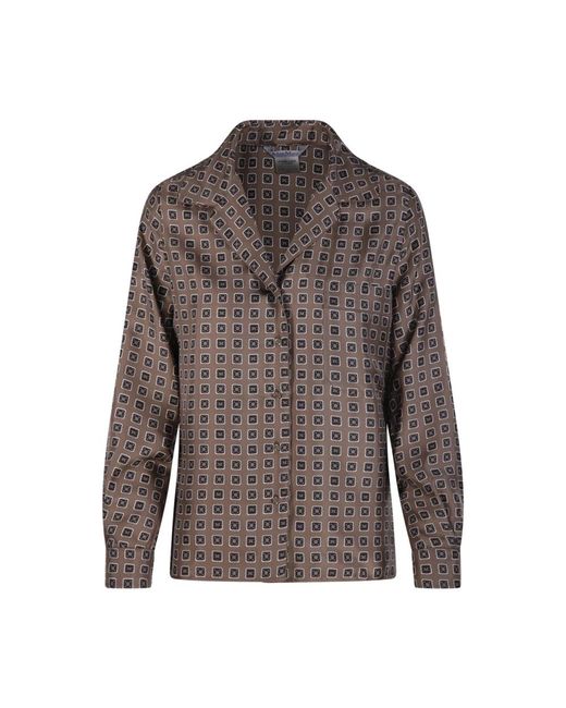 Max Mara Overhemden ,Veelkleurig ,Katoen Disco Shirt in het Brown