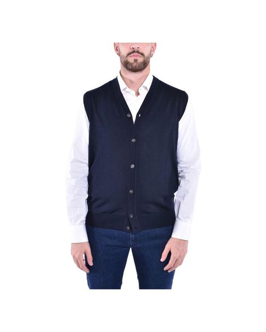 Kangra Ärmellose wollweste mit knöpfen in Blue für Herren