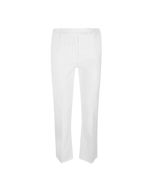 Via Masini 80 White Cropped Trousers