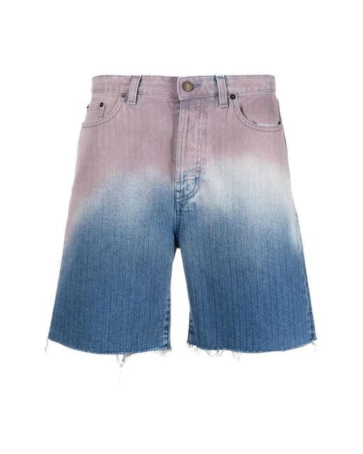 Saint Laurent Blue Denim Shorts for men