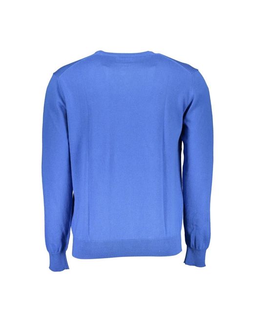 La Martina Blue Round-Neck Knitwear for men