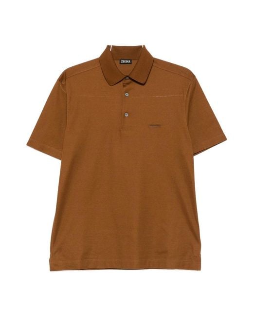 Zegna Brown Polo Shirts for men