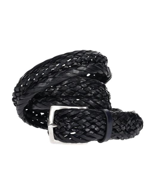Orciani Accessoires ,Blauw ,Leer Cintura in het Black voor heren