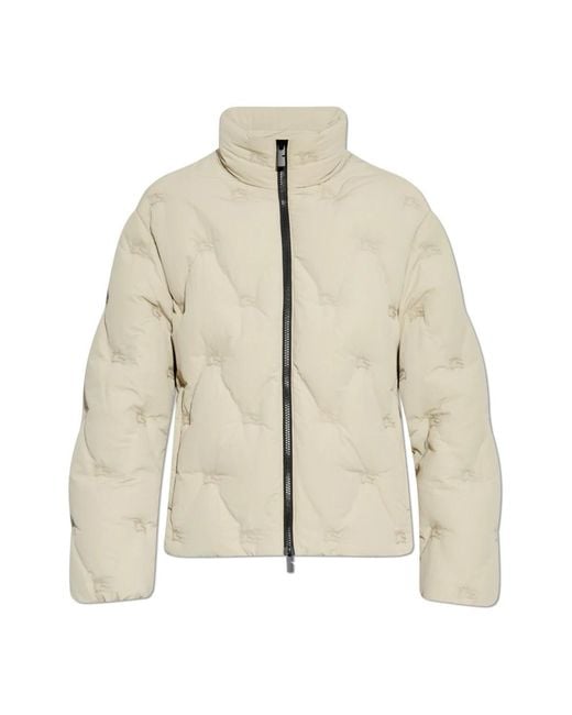 Burberry Jassen ,Grijs ,Pufferjack Met Opstaande Kraag in het Natural