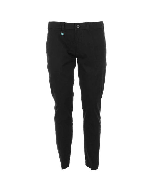 Pantaloni chino cotone morbido bottone zip di Yes Zee in Black da Uomo