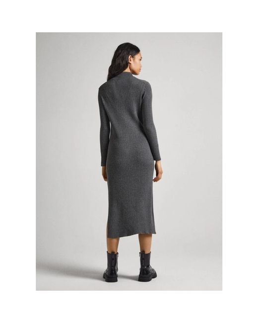 Pepe Jeans Gray Knitted Dresses