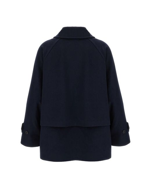 Alberto Biani Blue Single-Breasted Coats