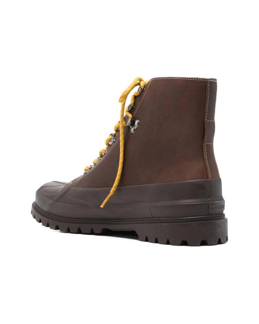 Superga Brown Lace-Up Boots for men