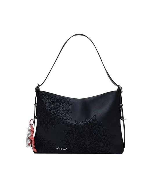 Desigual Handtas Met Bloemenpatroon En Ritssluiting in het Black