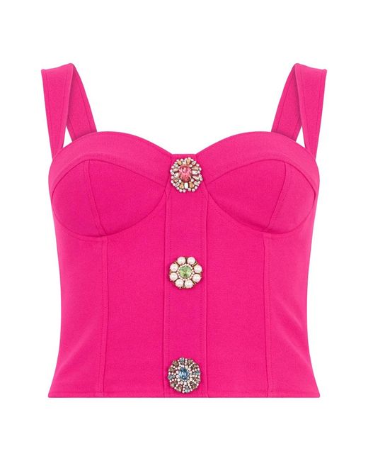 Moschino Top Met Hartvormige Halslijn in het Pink