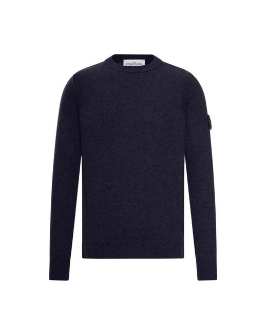 Stone Island Round-Neck Knitwear in het Blue voor heren