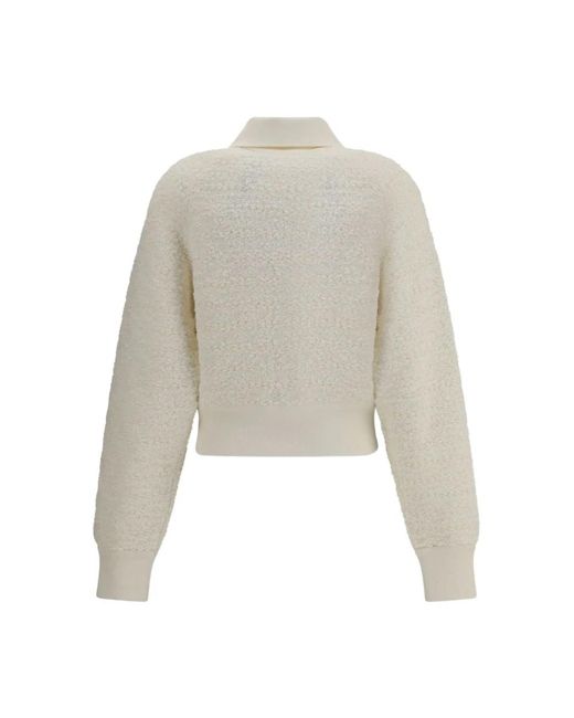Balmain Truien & Vesten ,Wit ,Tweed Tweed Bomber Jacket in het Natural
