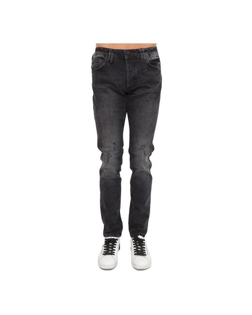 Philipp Plein Black Slim-Fit Jeans for men