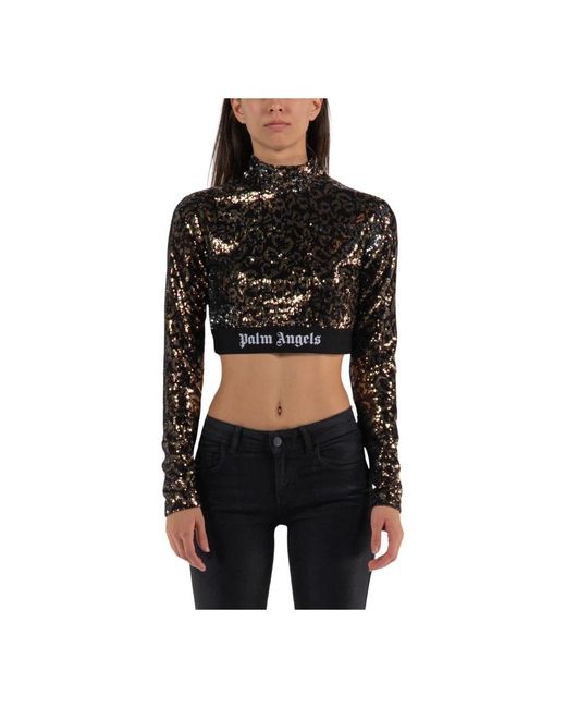 Palm Angels Black Long Sleeve T-Shirts