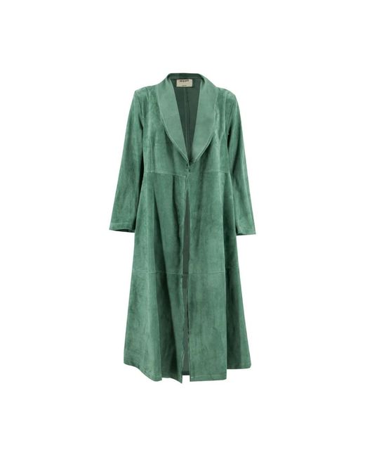 Mono Green Single-Breasted Coats