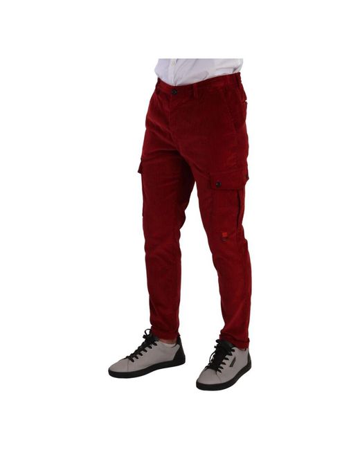 Slim-Fit Trousers di Dolce & Gabbana in Red da Uomo