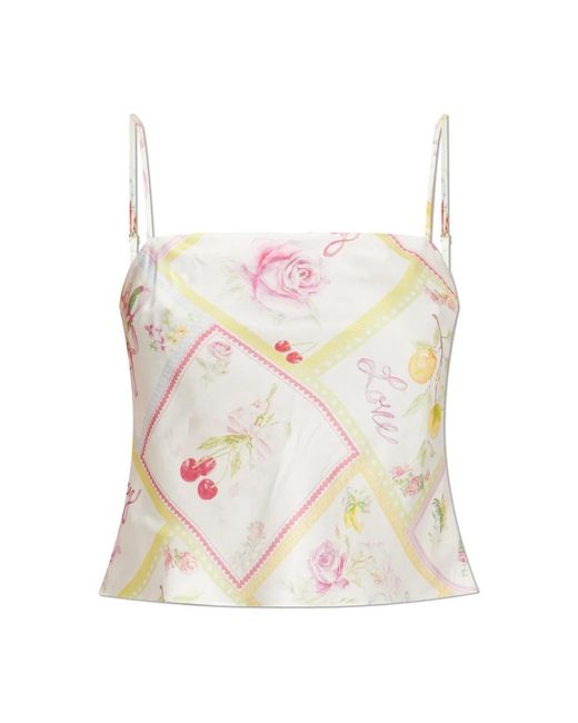 Sleeveless Tops LoveShackFancy de color Pink