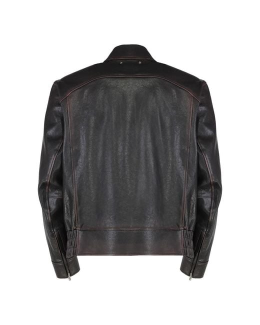 Golden Goose Deluxe Brand Black Leather Jackets for men