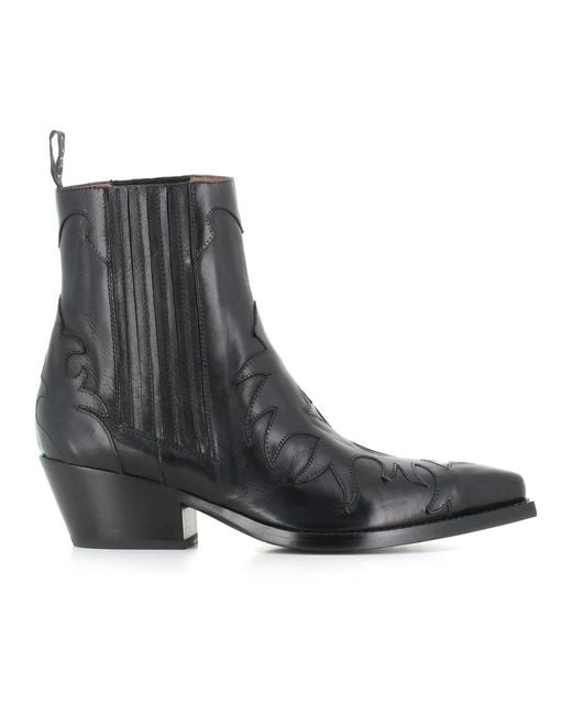 Sartore Black Cowboy & Biker Boots
