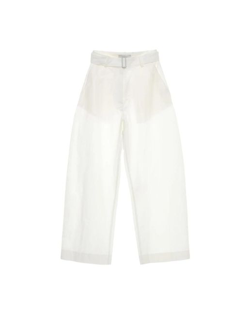 Studio Nicholson Broeken ,Wit ,Witte Broek Met Afneembare Tailleband in het White