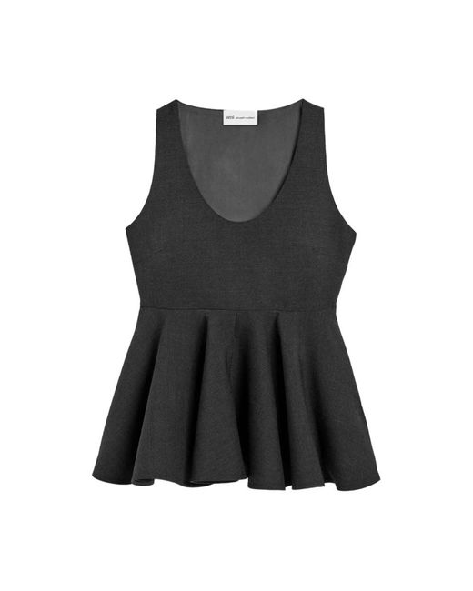 AMI Black Sleeveless Tops