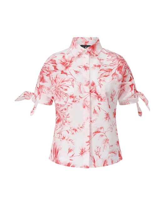 Lavi Overhemden ,Veelkleurig ,Katoen Bloes Met Korte Mouwen En Bloemenprint in het Pink