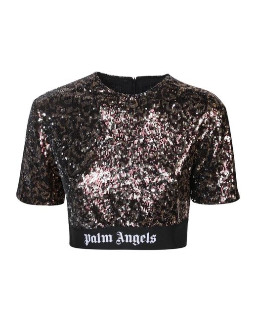 Palm Angels Black T-Shirts