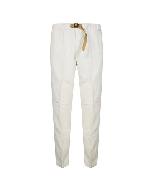 White Sand White Straight Trousers for men
