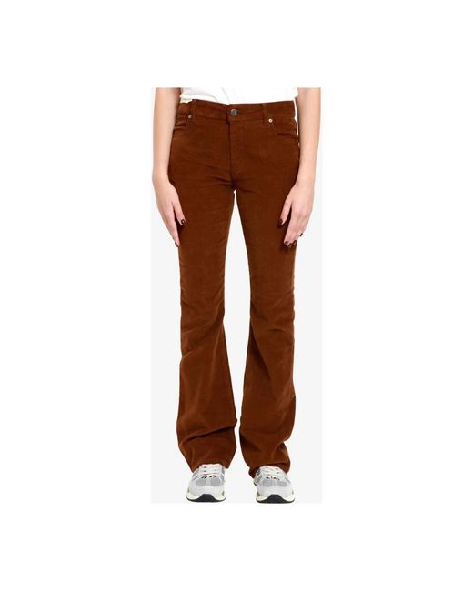PT Torino Jeans ,Bruin ,Katoen Fluweel Flare Jeans in het Brown