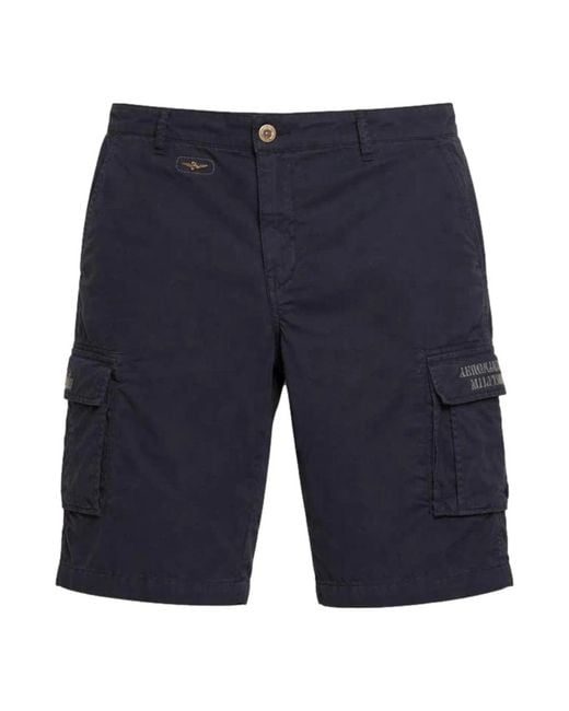 Aeronautica Militare Blue Casual Shorts for men