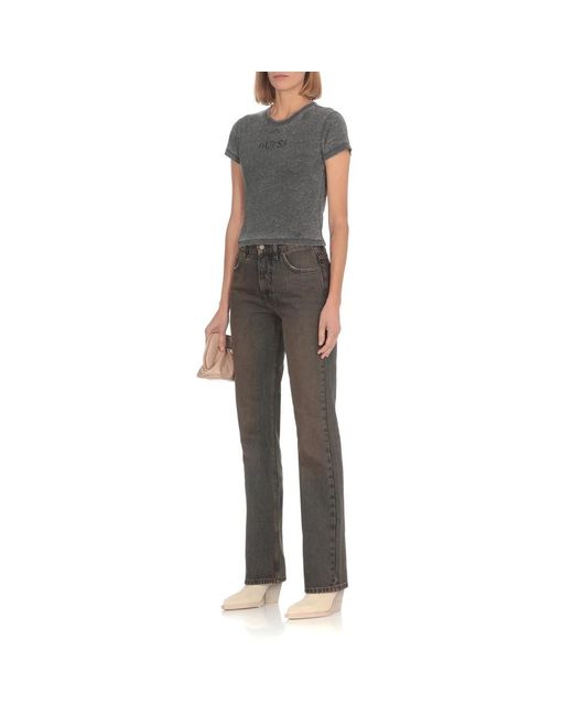Guess Tops ,Zwart ,Katoen T-Shirt Van Katoenmix in het Gray