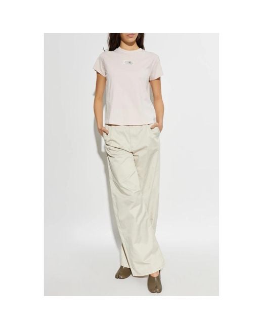 MM6 by Maison Margiela White T-Shirts