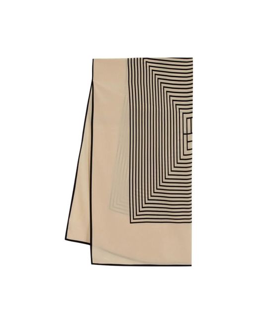 Totême Black Mittelsilbernes Monogramm-Seidenschal