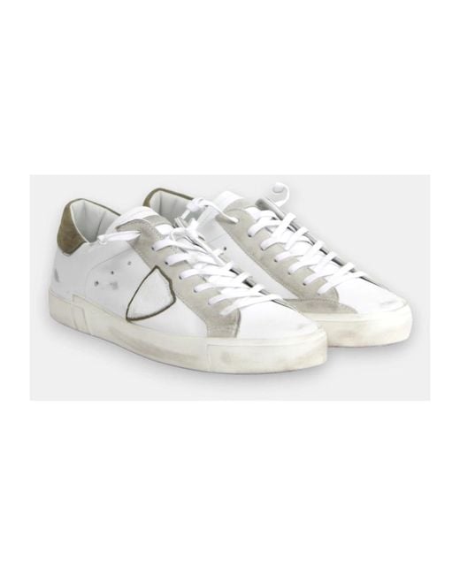 Philippe Model Weiße sneakers mit lederfutter in White für Herren