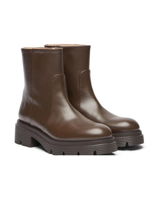 Stuart Weitzman Brown Hudson Lite Zip Bootie