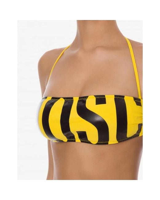 Moschino Badmode ,Geel ,Bicolor Bikini Badmode in het Yellow