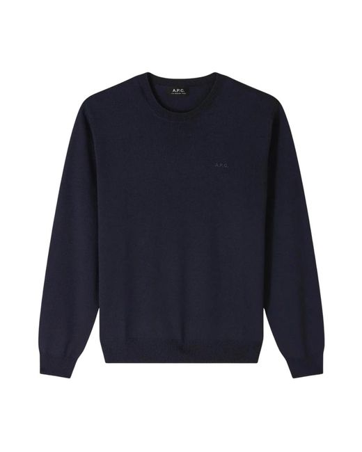 A.P.C. Blue Round-Neck Knitwear for men