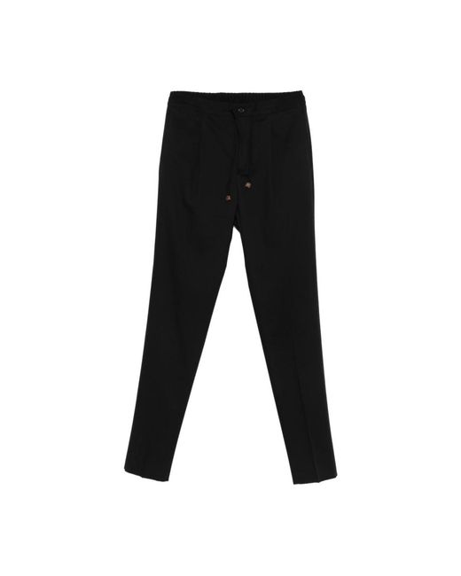 Incotex Black Slim-Fit Trousers for men