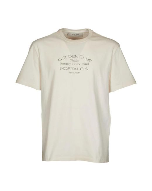 Golden Goose Deluxe Brand Natural T-Shirt With Logo for men