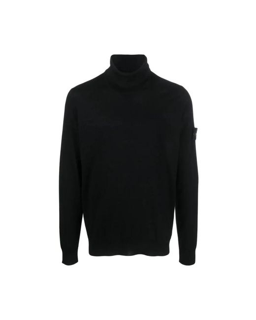 Stone Island Turtleneck Wollen Trui in het Black voor heren
