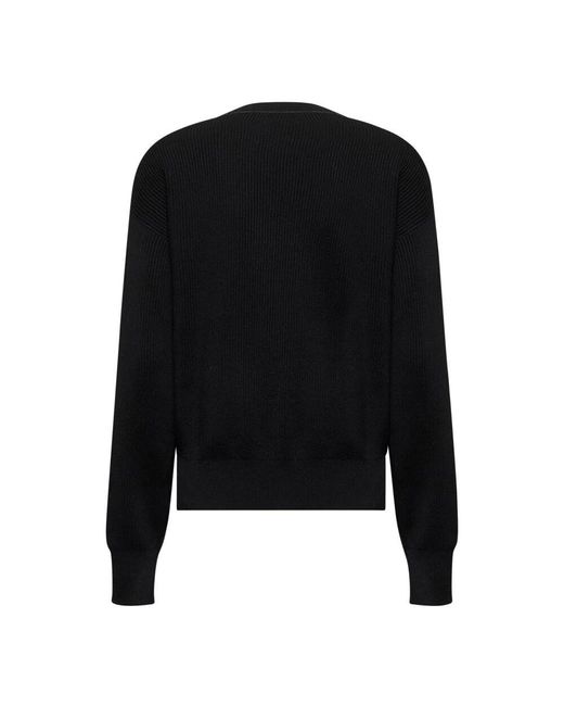 Round-Neck Knitwear di Brunello Cucinelli in Black